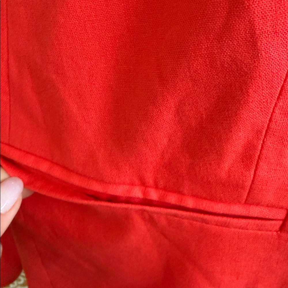 J. Crew Holland Linen-Blend One-Button Blazer in Flame Orange $178 Sz 22 - Picture 9 of 16